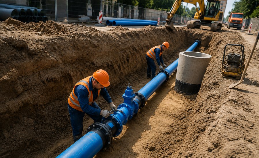 Монтаж зовнішніх мереж водопостачання